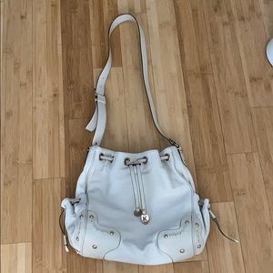 Michael Kors buttery soft leather bucket bag white